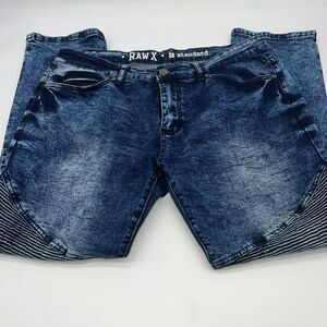 Raw X Jeans 38 Standard Moto Acid Wash Denim